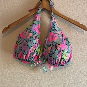 Victoria's Secret Pink and Blue Floral Bikini Top